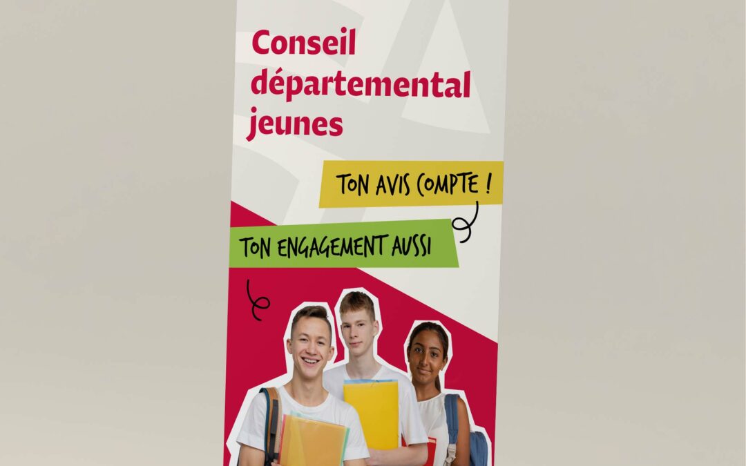 Identité visuelle et supports de communication Conseil Départemental Jeunes