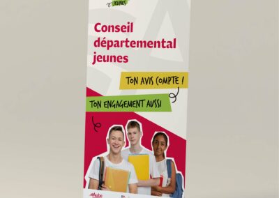 Identité visuelle et supports de communication Conseil Départemental Jeunes